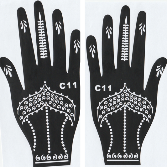 Beautiful Henna Stencils - Both Hands/ Mehendi Designs/ Mehendi DIY Stencil - C11