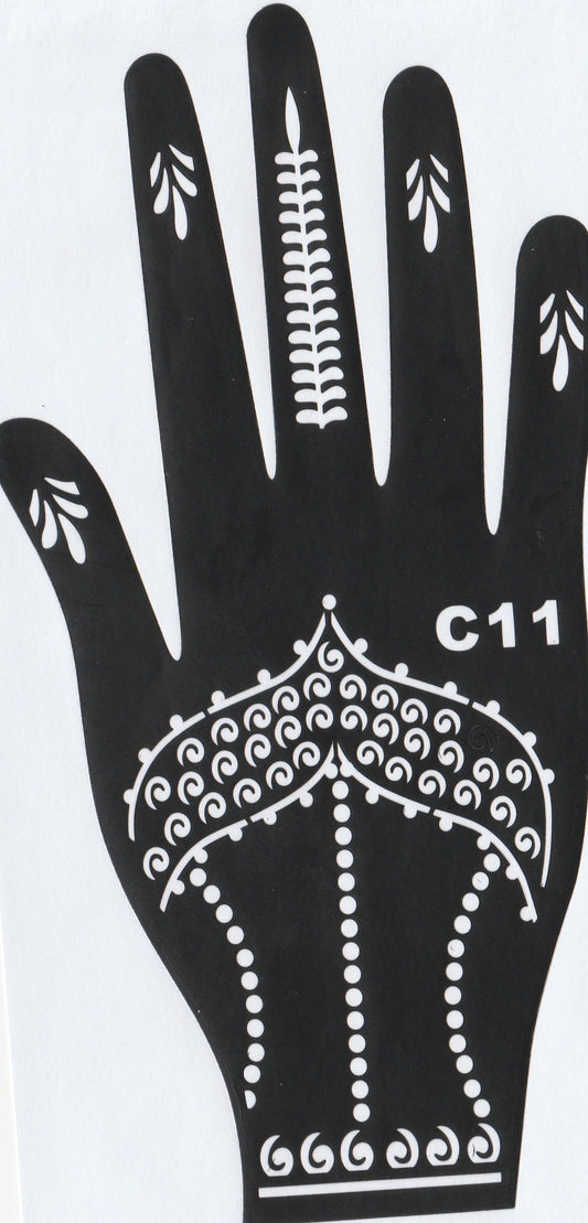 Beautiful Henna Stencils - Both Hands/ Mehendi Designs/ Mehendi DIY Stencil - C11