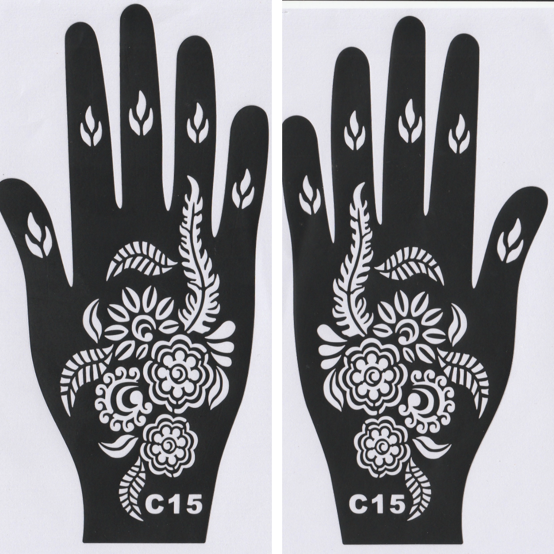 Beautiful Henna Stencils - Both Hands/ Mehendi Designs/ Mehendi DIY Stencil - C015