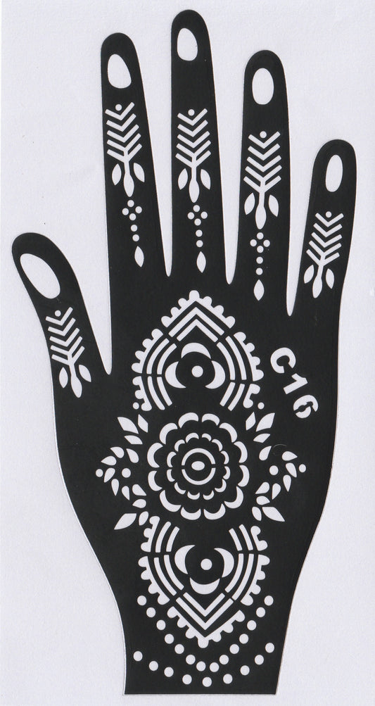 Beautiful Henna Stencils - Both Hands/ Mehendi Designs/ Mehendi DIY Stencil - C16