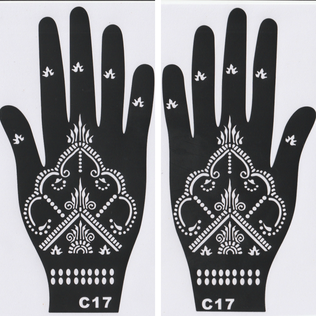 Beautiful Henna Stencils - Both Hands/ Mehendi Designs/ Mehendi DIY Stencil - C17