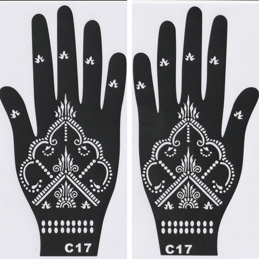 Beautiful Henna Stencils - Both Hands/ Mehendi Designs/ Mehendi DIY Stencil - C17