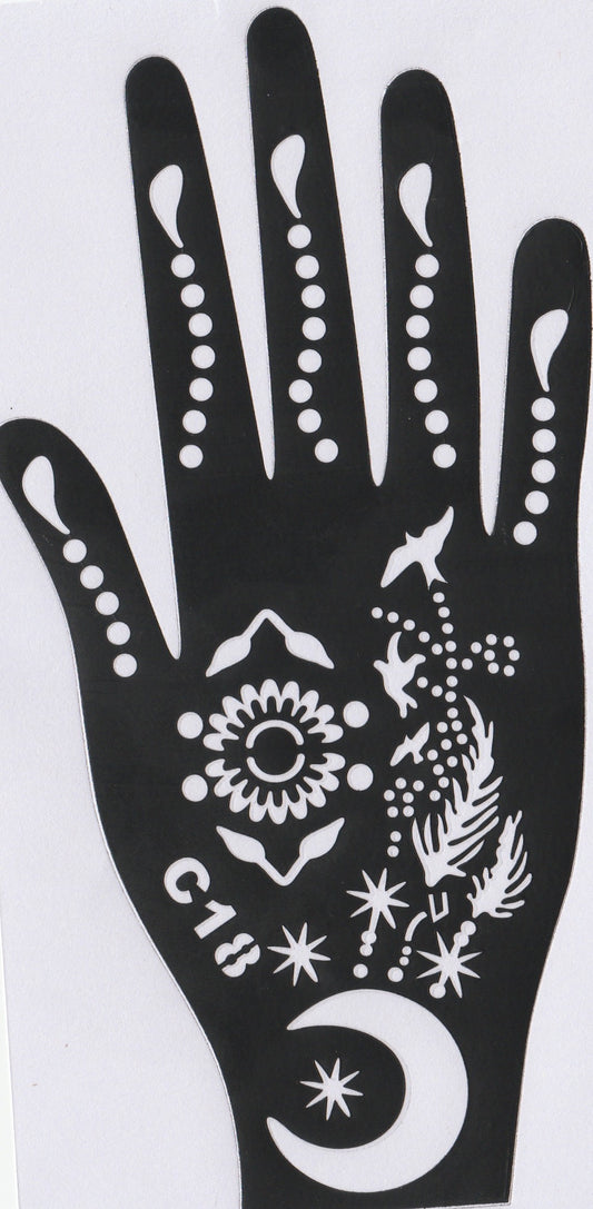 Beautiful Henna Stencils - Both Hands/ Mehendi Designs/ Mehendi DIY Stencil - C18