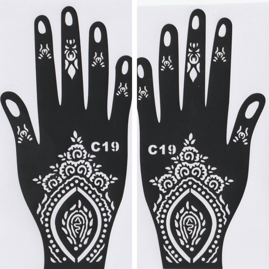 Beautiful Henna Stencils - Both Hands/ Mehendi Designs/ Mehendi DIY Stencil - C19