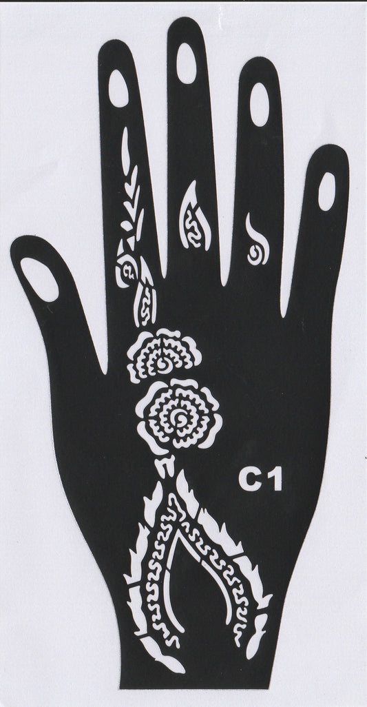 Beautiful Henna Stencils - Both Hands/ Mehendi Designs/ Mehendi DIY Stencil - C1