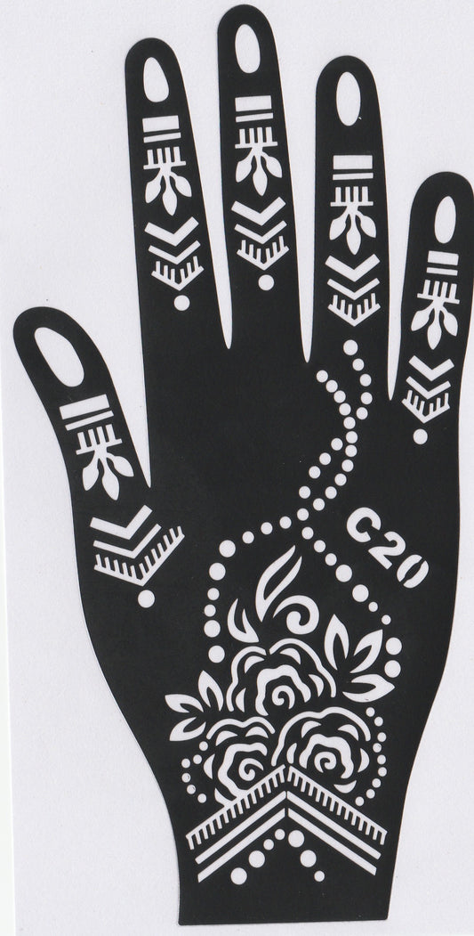 Beautiful Henna Stencils - Both Hands/ Mehendi Designs/ Mehendi DIY Stencil - C20