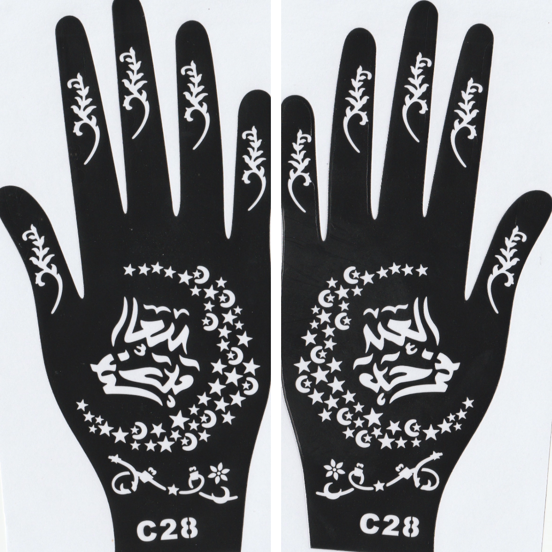 Beautiful Henna Stencils - Both Hands/ Mehendi Designs/ Mehendi DIY Stencil - C28