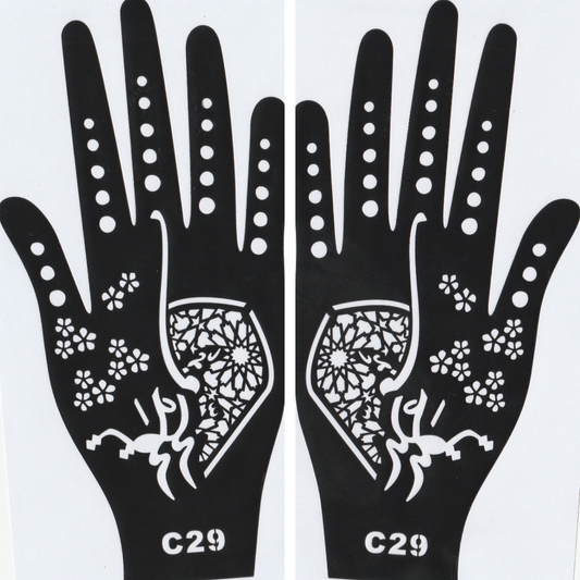 Beautiful Henna Stencils - Both Hands/ Mehendi Designs/ Mehendi DIY Stencil - C29