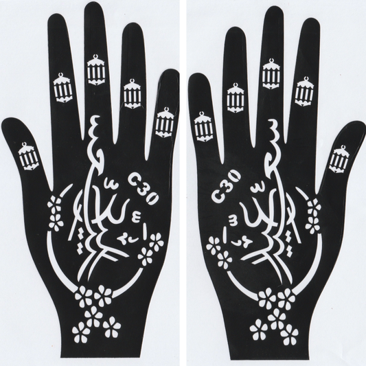 Beautiful Henna Stencils - Both Hands/ Mehendi Designs/ Mehendi DIY Stencil - C30