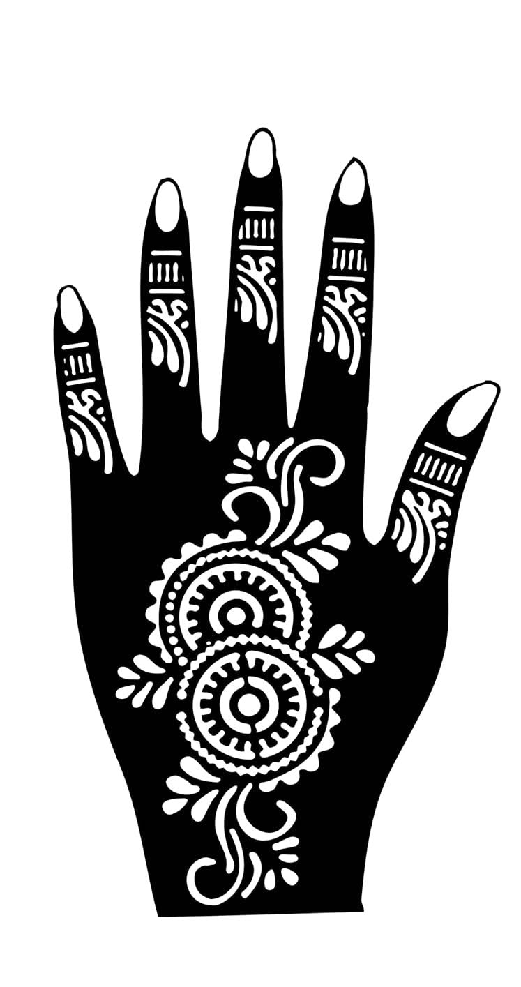 Beautiful Henna Stencils - Both Hands/ Mehendi Designs/ Mehendi DIY Stencil - C37