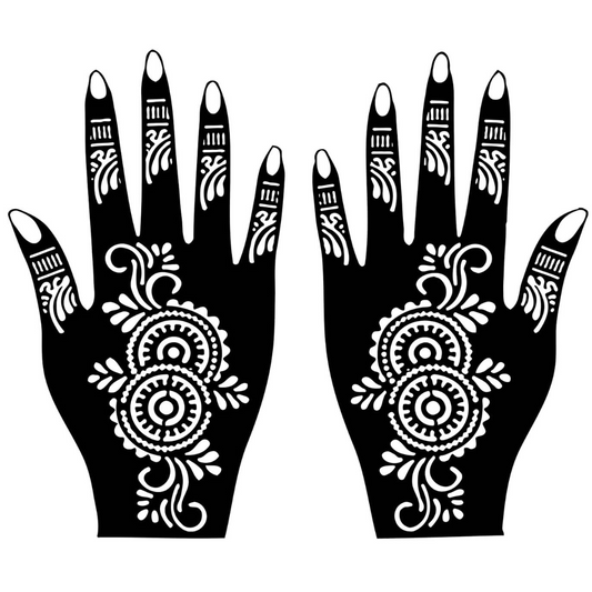 Beautiful Henna Stencils - Both Hands/ Mehendi Designs/ Mehendi DIY Stencil - C37