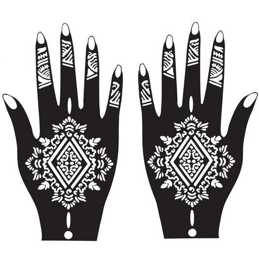 Beautiful Henna Stencils - Both Hands/ Mehendi Designs/ Mehendi DIY Stencil - C39