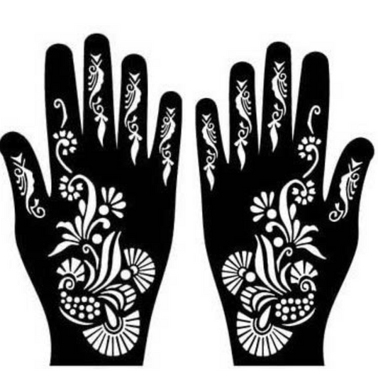 Beautiful Henna Stencils - Both Hands/ Mehendi Designs/ Mehendi DIY Stencil - C40