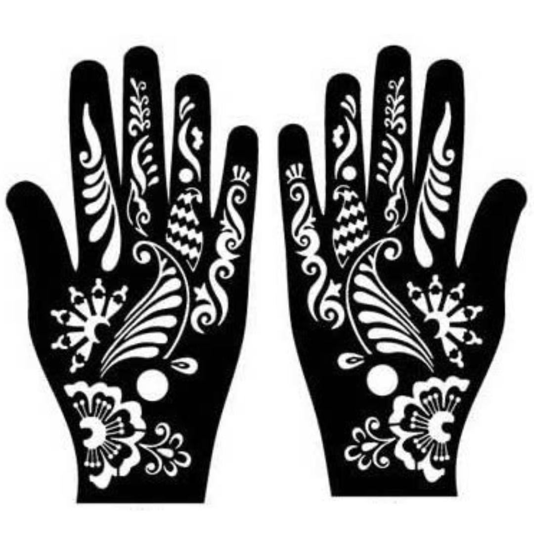 Beautiful Henna Stencils - Both Hands/ Mehendi Designs/ Mehendi DIY Stencil - C41