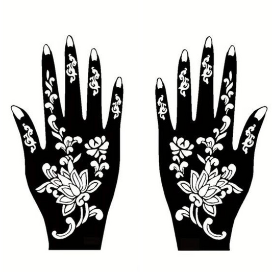 Beautiful Henna Stencils - Both Hands/ Mehendi Designs/ Mehendi DIY Stencil - C45