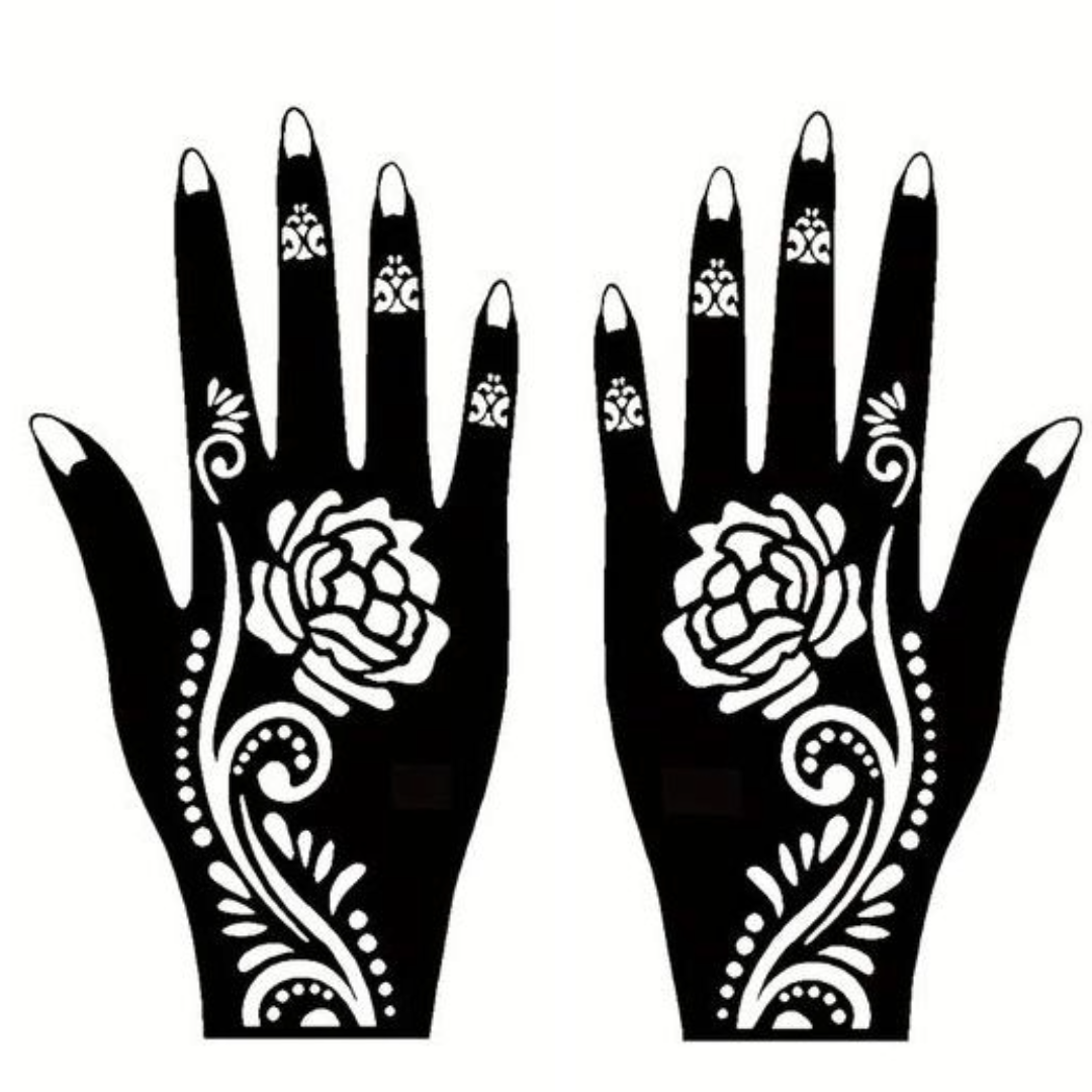 Beautiful Henna Stencils - Both Hands/ Mehendi Designs/ Mehendi DIY Stencil - C46