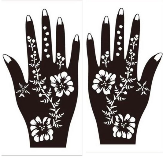Beautiful Henna Stencils - Both Hands/ Mehendi Designs/ Mehendi DIY Stencil - C47