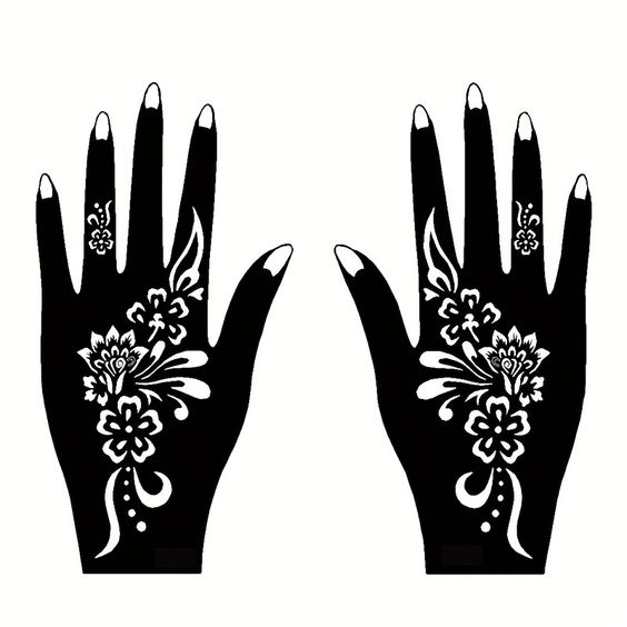 Beautiful Henna Stencils - Both Hands/ Mehendi Designs/ Mehendi DIY Stencil - C49