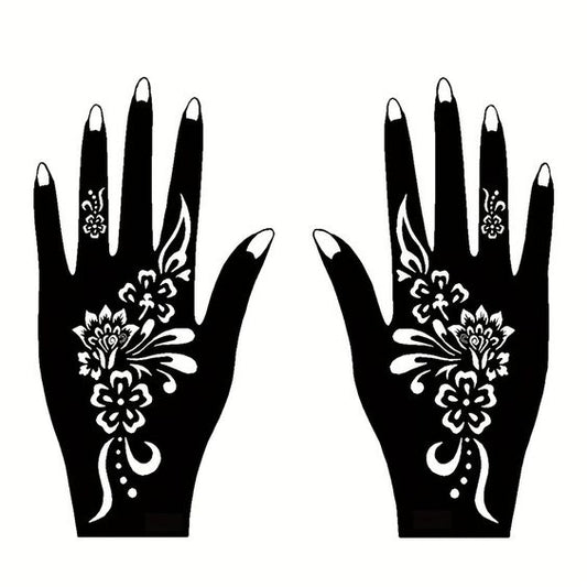 Beautiful Henna Stencils - Both Hands/ Mehendi Designs/ Mehendi DIY Stencil - C49