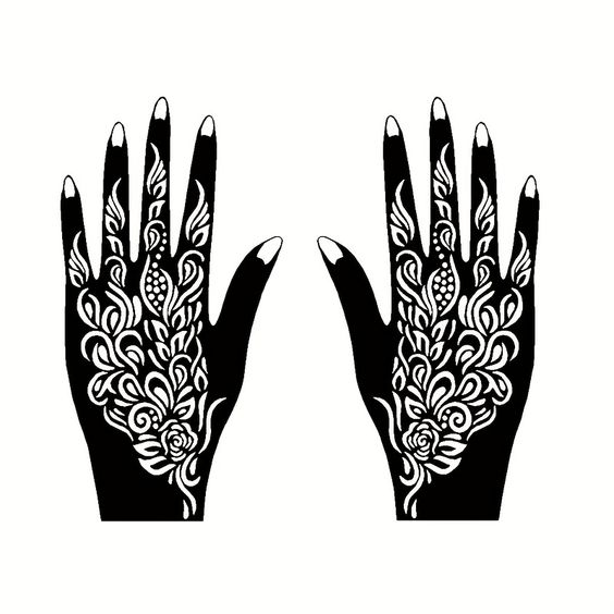 Beautiful Henna Stencils - Both Hands/ Mehendi Designs/ Mehendi DIY Stencil - C50