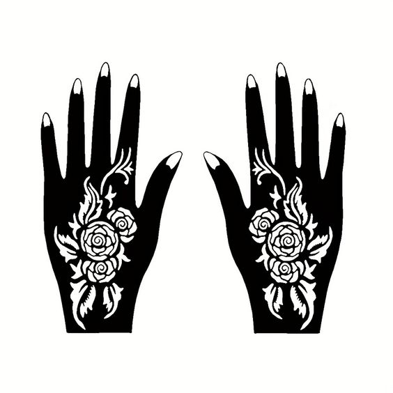 Beautiful Henna Stencils - Both Hands/ Mehendi Designs/ Mehendi DIY Stencil - C51