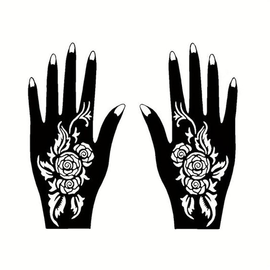 Beautiful Henna Stencils - Both Hands/ Mehendi Designs/ Mehendi DIY Stencil - C51