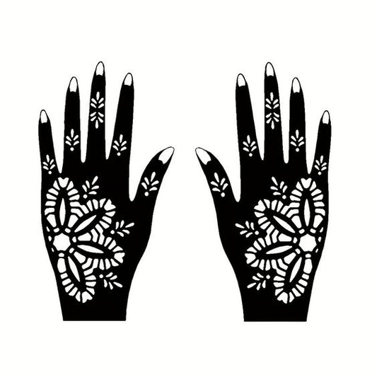 Beautiful Henna Stencils - Both Hands/ Mehendi Designs/ Mehendi DIY Stencil - C52