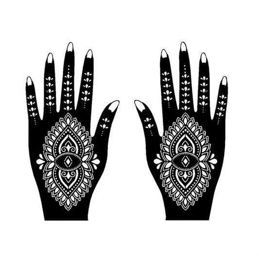 Beautiful Henna Stencils - Both Hands/ Mehendi Designs/ Mehendi DIY Stencil - C54