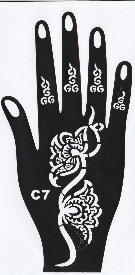 Beautiful Henna Stencils - Both Hands/ Mehendi Designs/ Mehendi DIY Stencil - C7