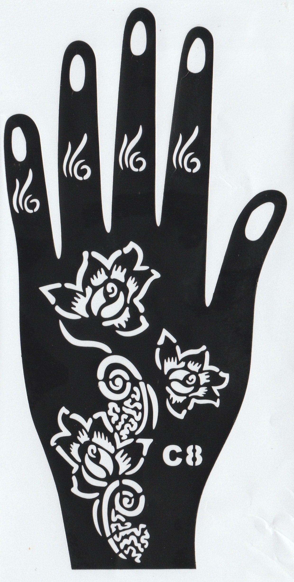 Beautiful Henna Stencils - Both Hands/ Mehendi Designs/ Mehendi DIY Stencil - C8