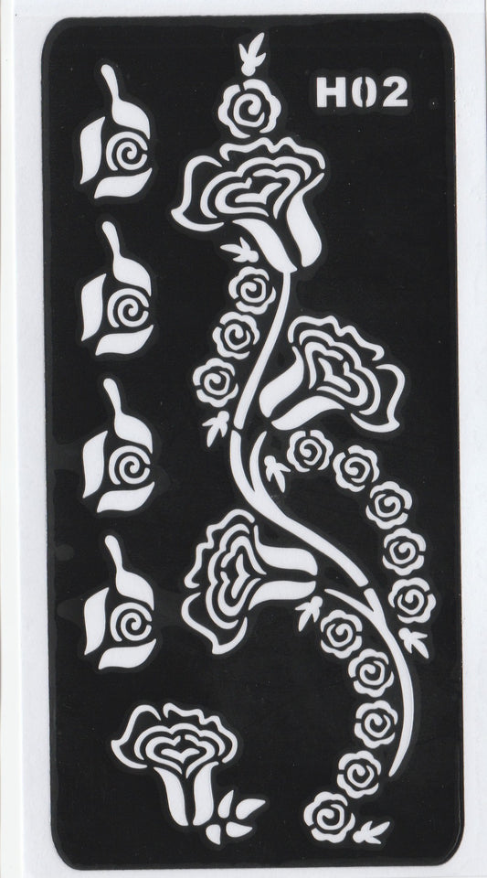 Beautiful Henna Stencils Patterns - Patterns/ Mehendi Designs/ Mehendi DIY Stencil - H02