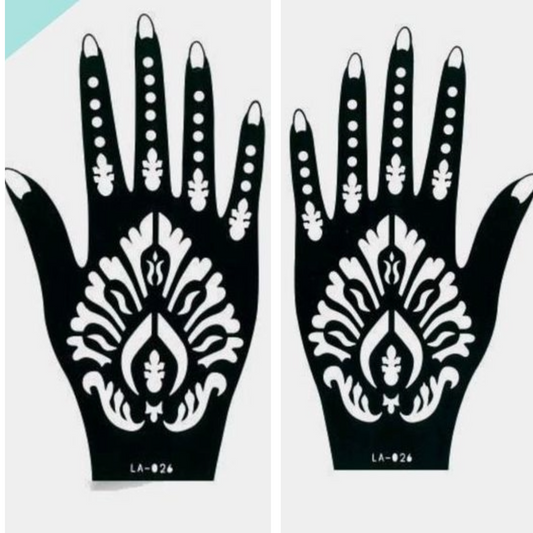 Beautiful Henna Stencils - Both Hands/ Mehendi Designs/ Mehendi DIY Stencil - LA026