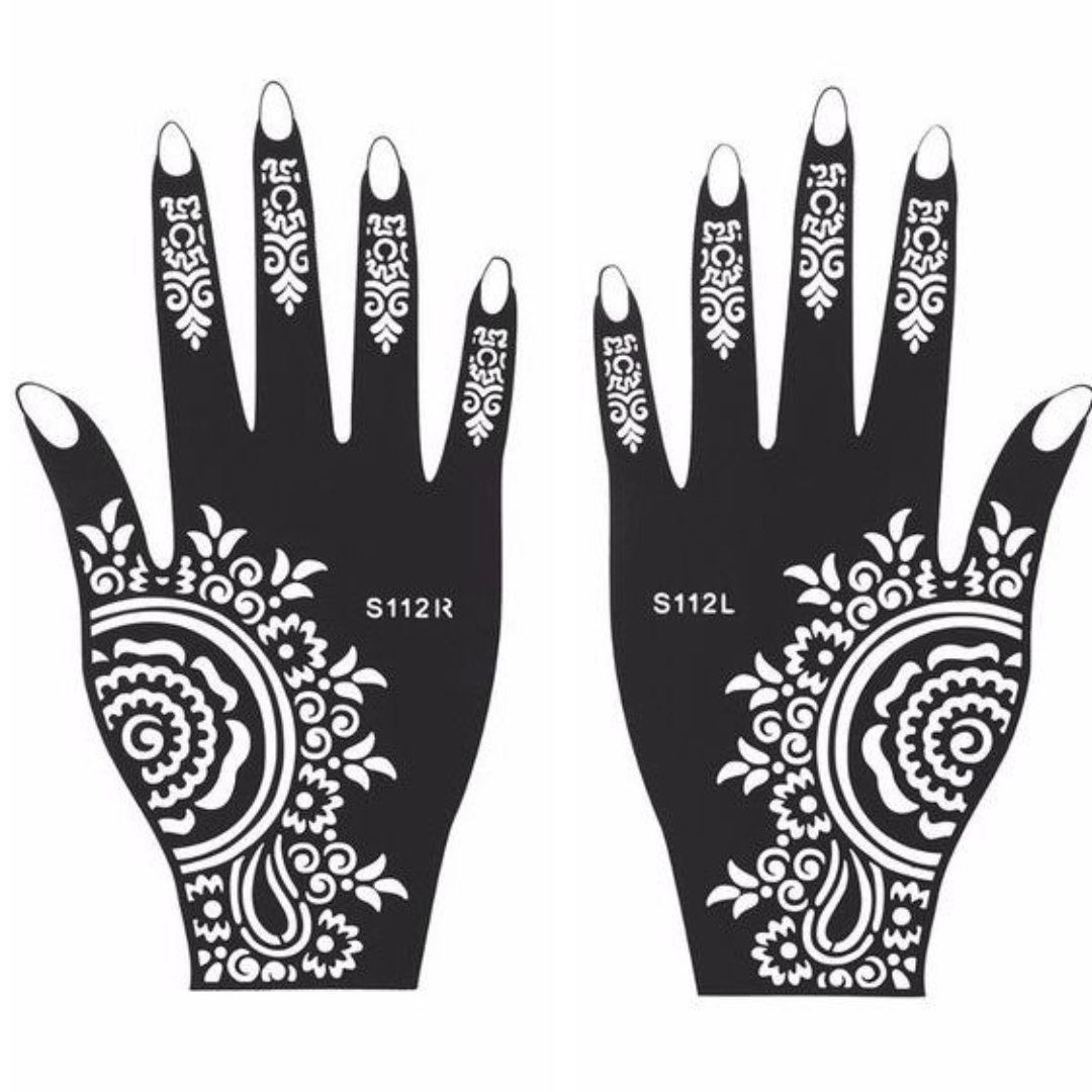 Beautiful Henna Stencils - Both Hands/ Mehendi Designs/ Mehendi DIY Stencil - S112