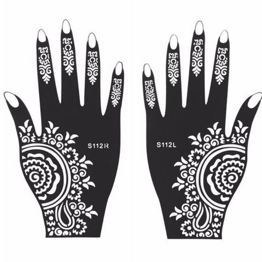 Beautiful Henna Stencils - Both Hands/ Mehendi Designs/ Mehendi DIY Stencil - S112