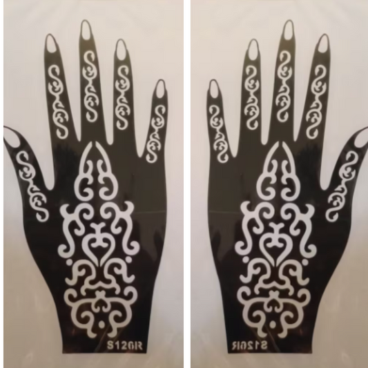 Beautiful Henna Stencils - Both Hands/ Mehendi Designs/ Mehendi DIY Stencil - SR126