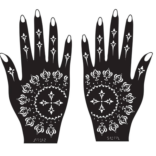 Beautiful Henna Stencils - Both Hands/ Mehendi Designs/ Mehendi DIY Stencil - 1227