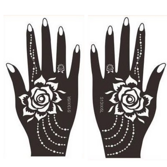 Beautiful Henna Stencils - Both Hands/ Mehendi Designs/ Mehendi DIY Stencil - S13005