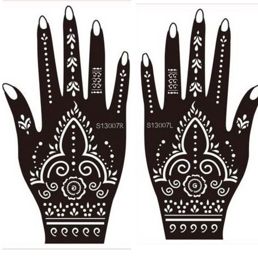 Beautiful Henna Stencils - Both Hands/ Mehendi Designs/ Mehendi DIY Stencil - S13007