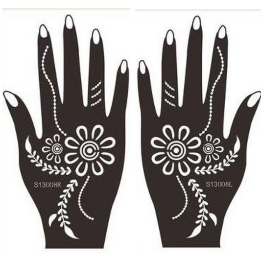 Beautiful Henna Stencils - Both Hands/ Mehendi Designs/ Mehendi DIY Stencil - S13008