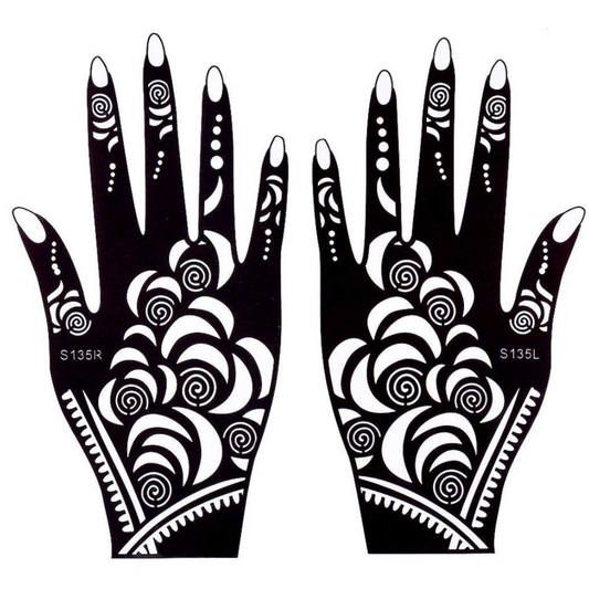 Beautiful Henna Stencils - Both Hands/ Mehendi Designs/ Mehendi DIY Stencil - S135