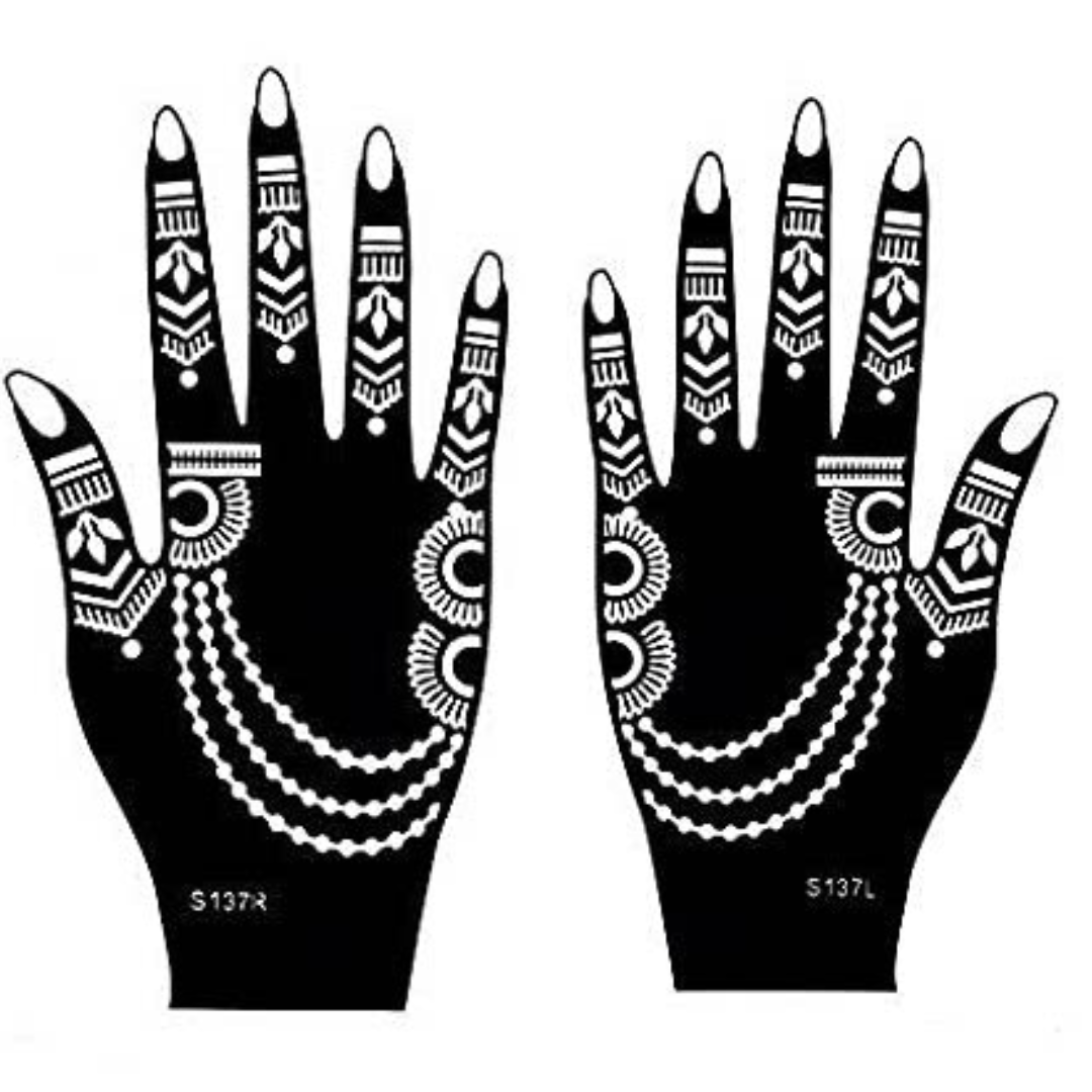 Beautiful Henna Stencils - Both Hands/ Mehendi Designs/ Mehendi DIY Stencil - 137