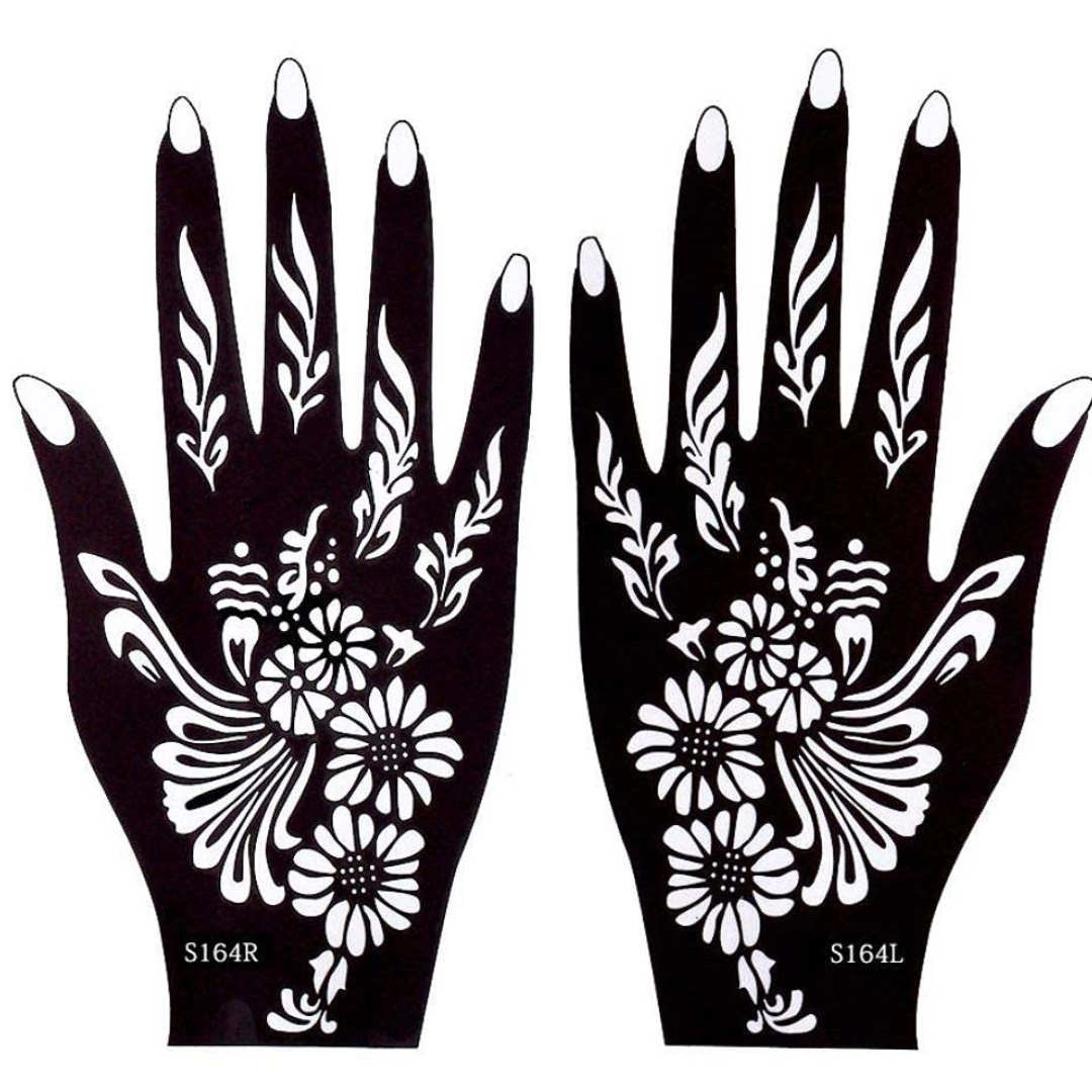 Beautiful Henna Stencils - Both Hands/ Mehendi Designs/ Mehendi DIY Stencil - S164