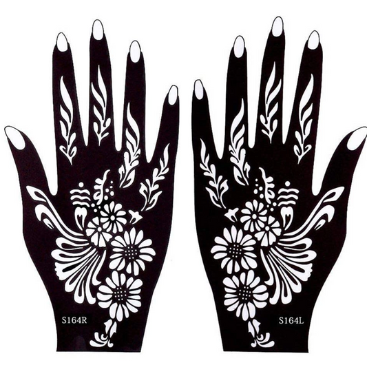 Beautiful Henna Stencils - Both Hands/ Mehendi Designs/ Mehendi DIY Stencil - S164