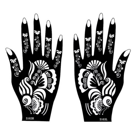 Beautiful Henna Stencils - Both Hands/ Mehendi Designs/ Mehendi DIY Stencil - SR163