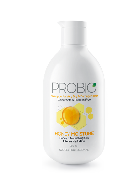 Probio Honey Moist Shampoo - 250 ml + Press-on nails Under 100 - Teal Chromatic