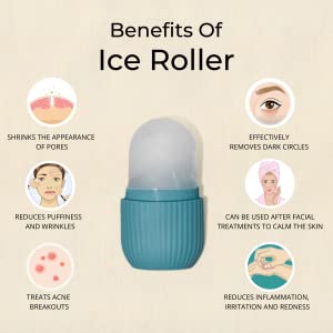 Ice Cube Roller For Face I Skin Care Ice Roller | Face Neck Eyes Roller | Natural Glow | Reusable Facial Treatment to Tighten & Tone Skin & De-Puff The Eye Area