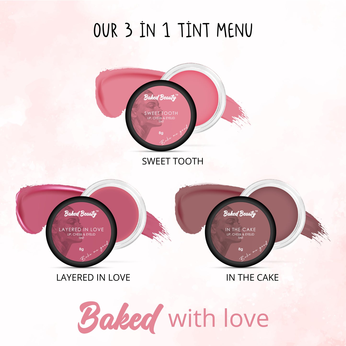 Lip and Cheek Tint with Vitamin E & Shea Butter, Smudge Proof & Sweatproof, Layered In Love - 8g