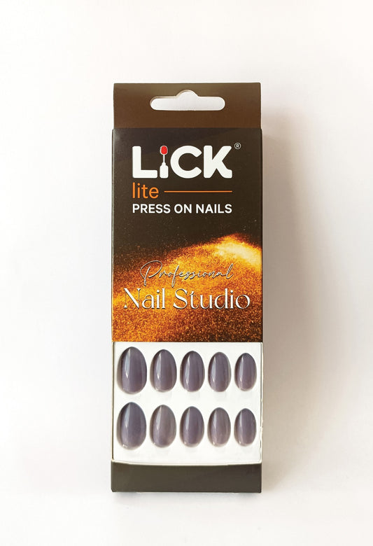 Lick Lite! Stick On Nails | Reusable False/Artificial/Fake Stick on Nails - Lilac - 24 pcs
