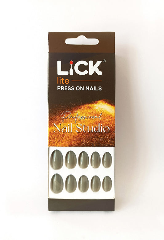 Lick Lite! Stick On Nails | Reusable False/Artificial/Fake Stick on Nails - Glossy Greg - 24 pcs