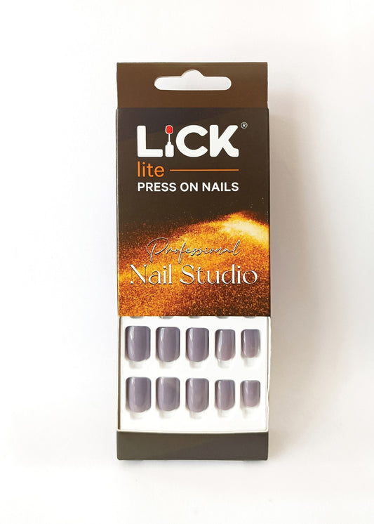 Lick Lite! Stick On Nails | Reusable False/Artificial/Fake Stick on Nails -  Lavender  - 24 pcs